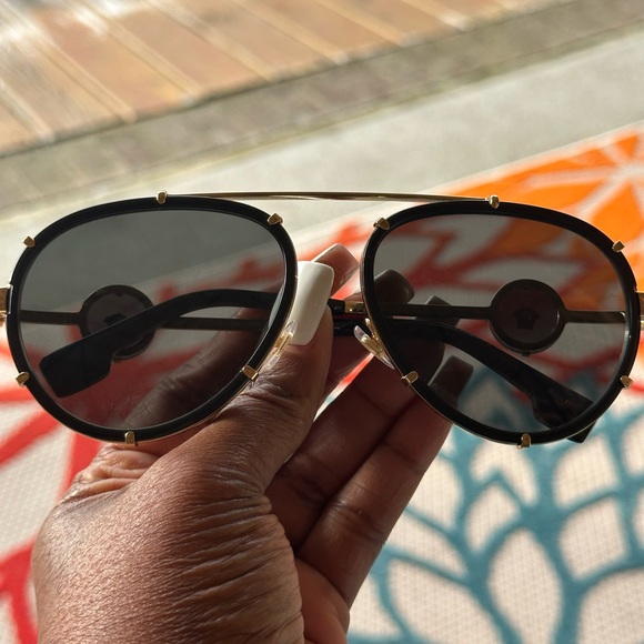 Versace Accessories - Versace Stylish Black and Gold Sunglasses